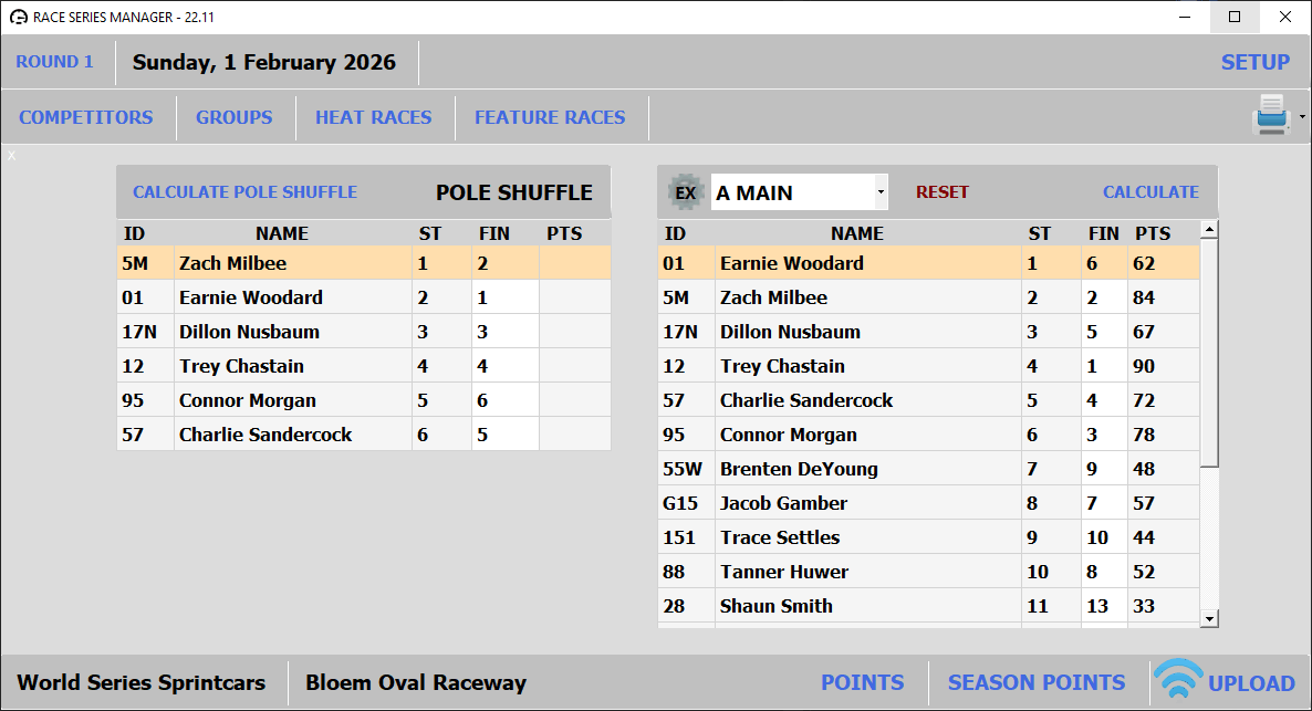 Dirt Track Feature results